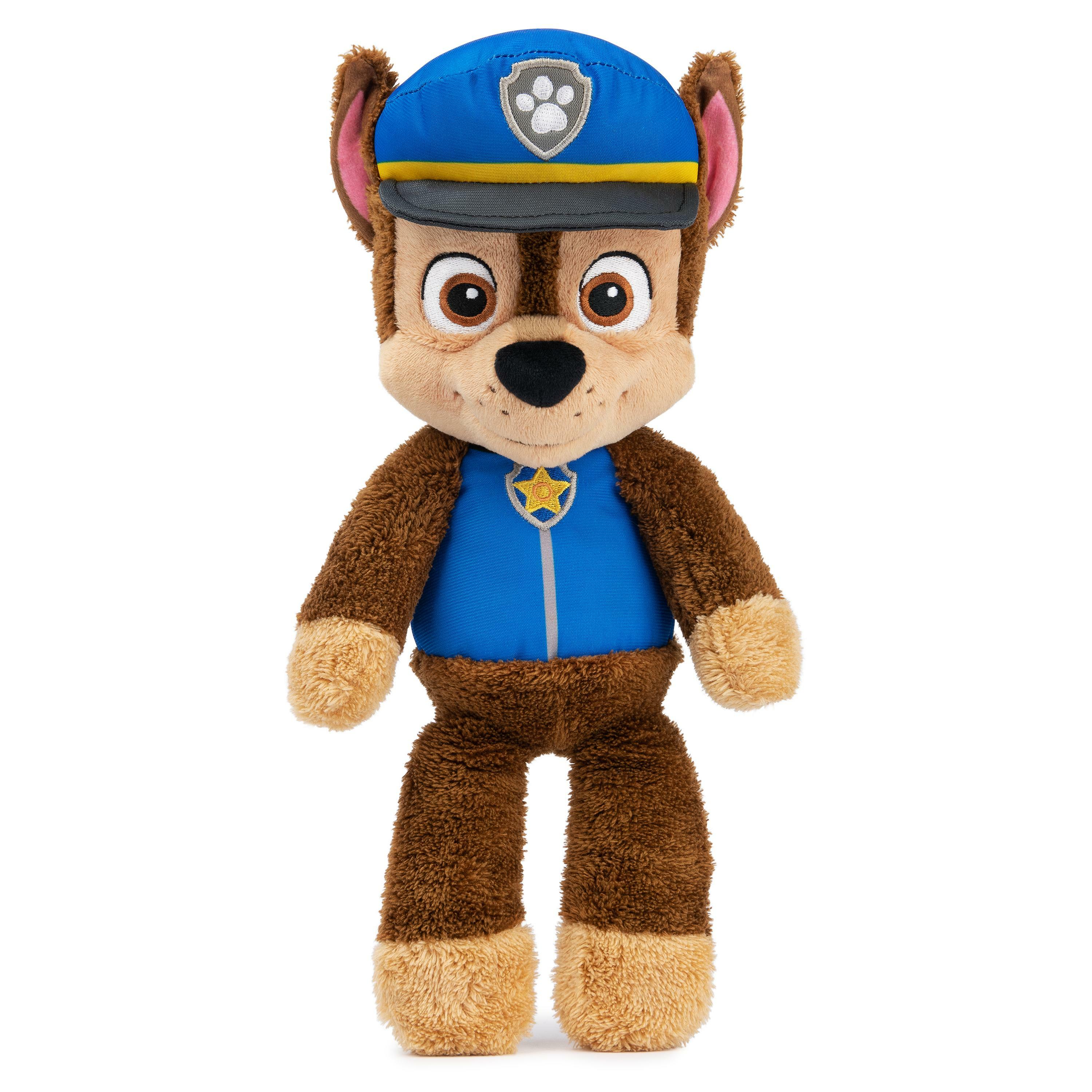 GUND PAW Patrol, giocattolo di peluche ufficiale Chase Take Along Buddy, animale di peluche adatto da 1 anno in su, blu e marro