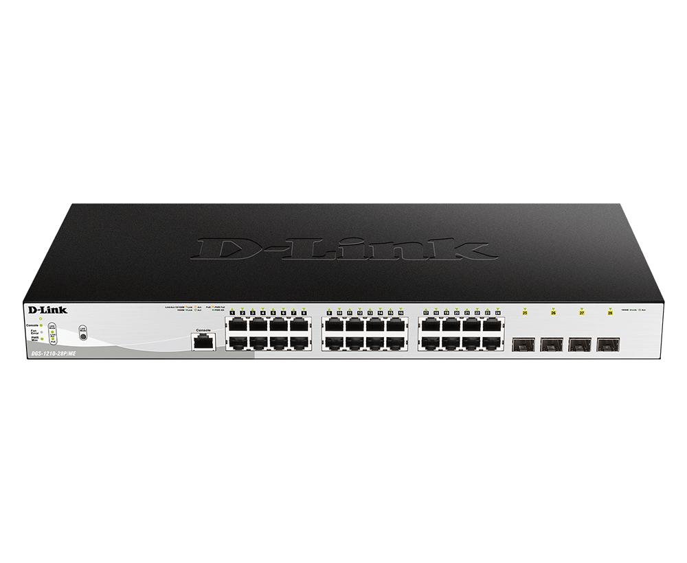 D-Link DGS-1210-28P/ME switch di rete Gestito L2 Gigabit Ethernet (10/100/1000) Supporto Power over Ethernet (PoE) 1U