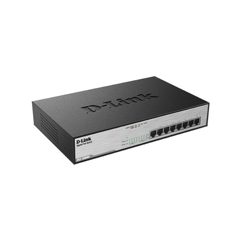 D-LINK SWITCH 8 PORTE GIGABIT POE DESKTOP RACK MOUNTABLE