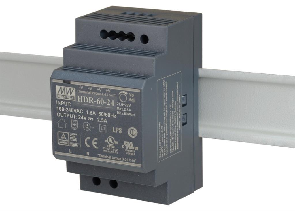 Alimentatore 24W - 60W per switch Industriale - Formato Rail-DIN (Serie DIS-300x)