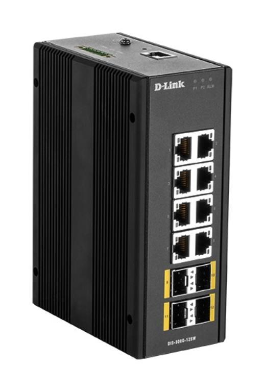 Switch Manageable L2 Industriale 12 Porte - 8 porte Gigabit 4 ports SFP - Formato Rail-DIN