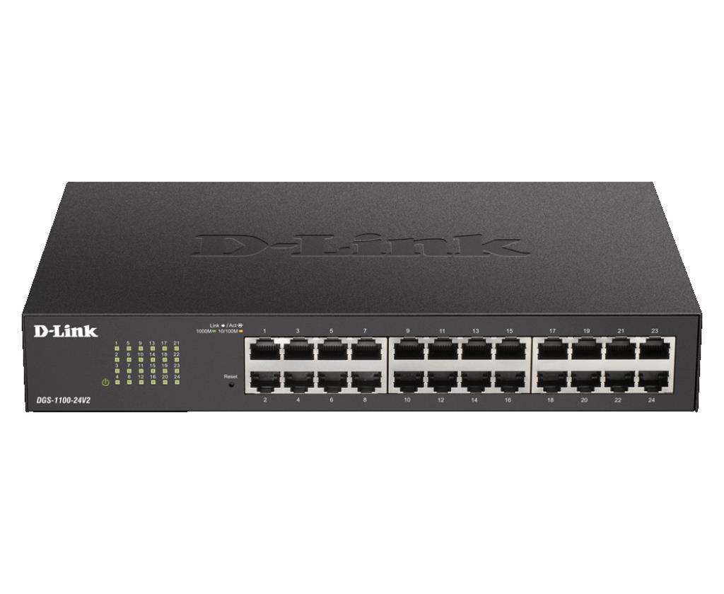 D-LINK SWITCH SMART MANAGED 24 PORTE GIGABIT FANLESS 802.1Q VLAN 802.1p QoS 11 RACKMOUNT INSTALLATION