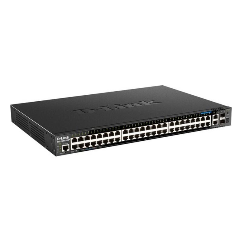 D-Link DGS-1520-52MP switch di rete Gestito L3 10G Ethernet (100/1000/10000) Supporto Power over Ethernet (PoE) 1U Nero