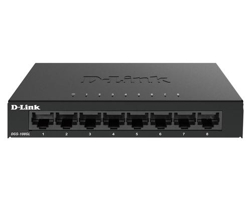 D-Link DGS-108GL Non gestito Gigabit Ethernet 10/100/1000 Nero (8-Port Gigabit Ethernet Metal Housing Unmanaged Switch)