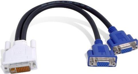 Matrox dvi -i - hd15 - dvi -i - 2 x vga (d -sub) - maschio - maschio/femmina - femmina - nero (cabina -dvi -2xaf)