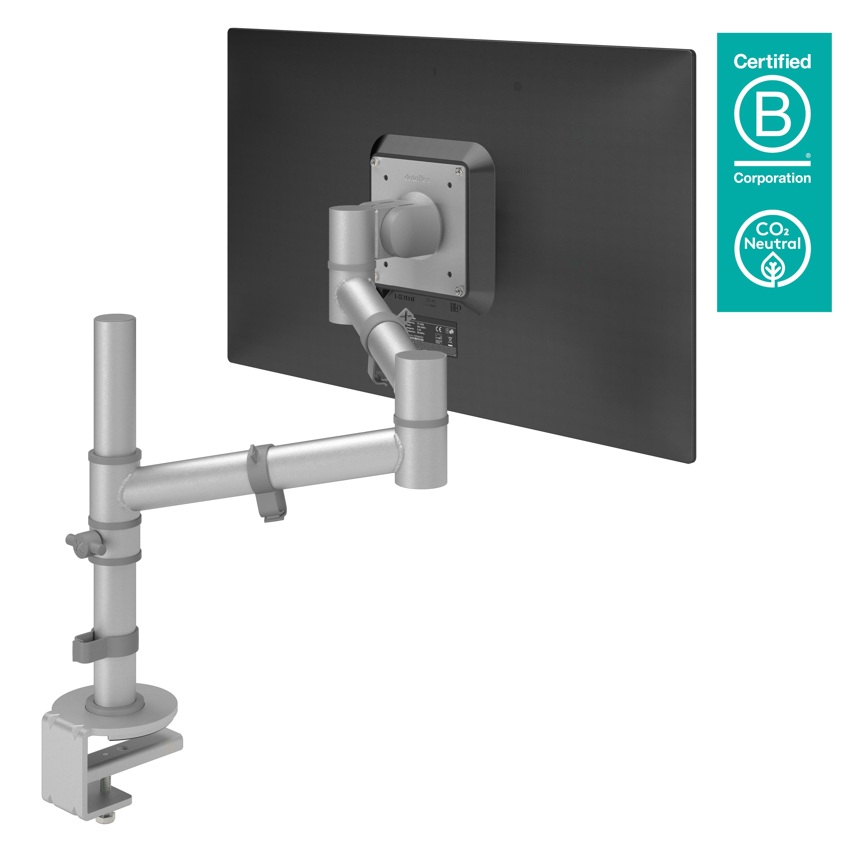Dataflex Viewgo braccio porta monitor - scrivania 122 (Dataflex Viewgo single monitor arm - silver - desk clamp and bolt throug