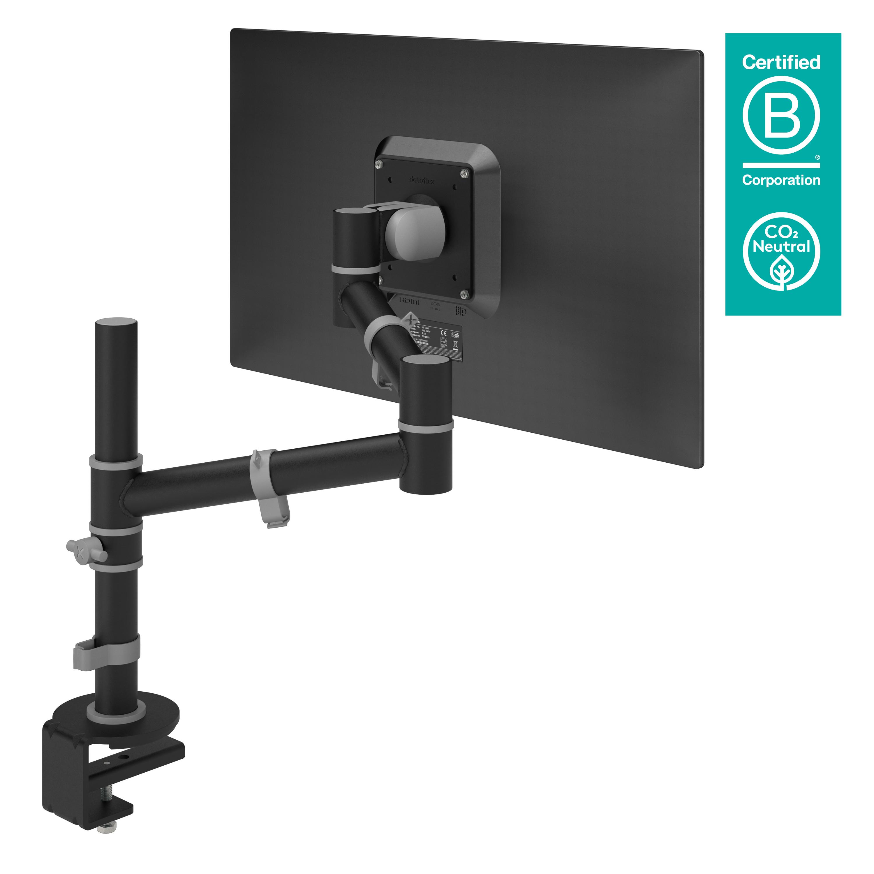Dataflex Viewgo braccio porta monitor - scrivania 123 (Dataflex Viewgo single monitor arm - black - desk clamp and bolt through