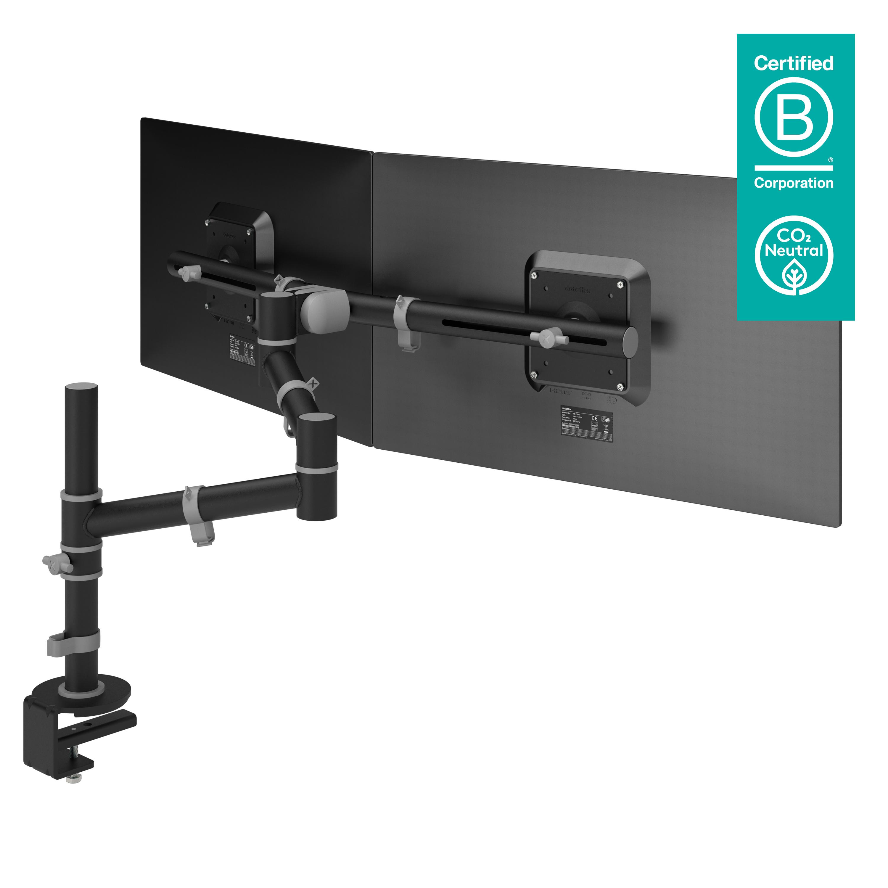Dataflex Viewgo braccio porta monitor - scrivania 133 (Dataflex Viewgo dual monitor arm - black - desk clamp and bolt through m
