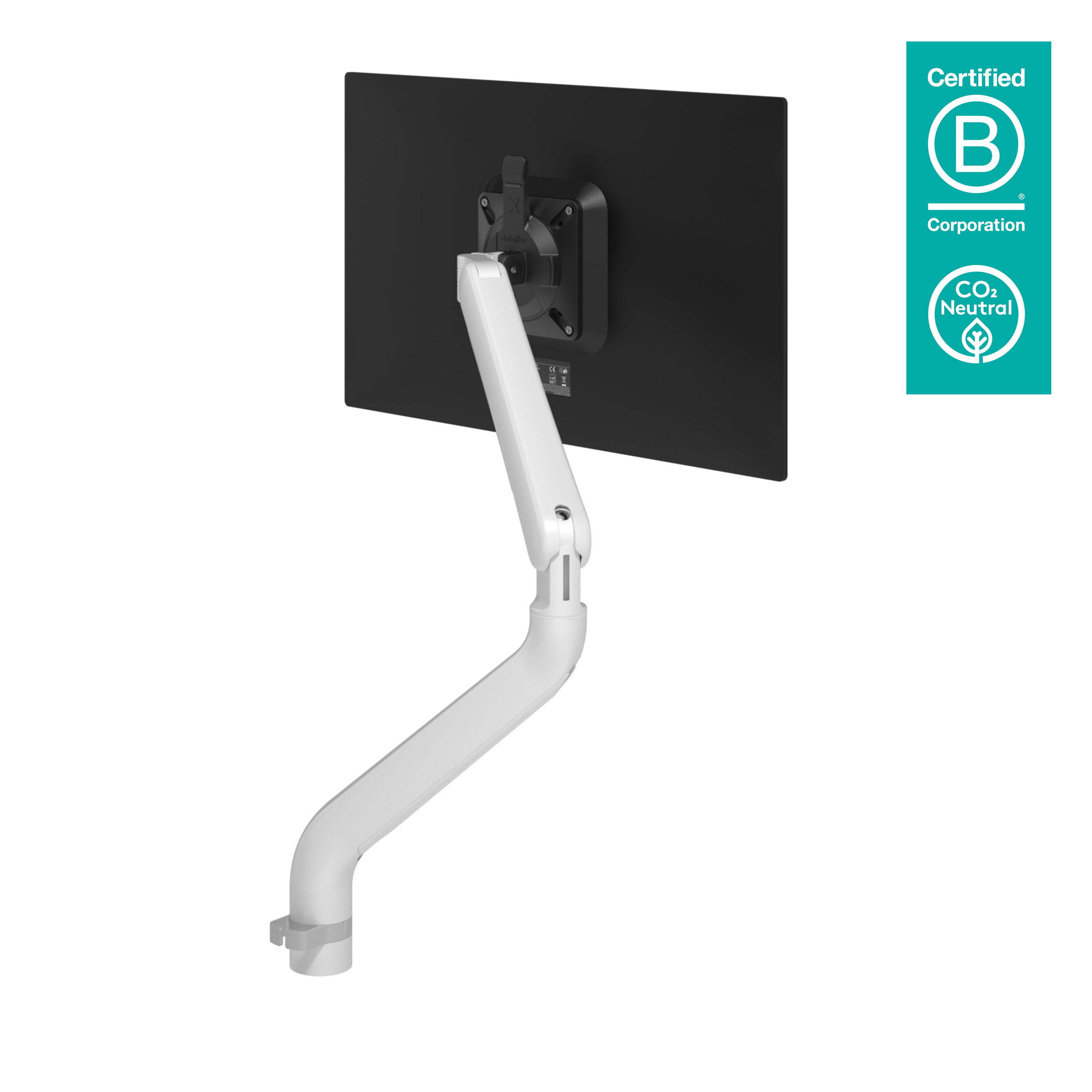 Dataflex 65.110 supporto da tavolo per Tv a schermo piatto 131,6 cm [51.8] Bianco Scrivania (Dataflex Viewprime Plus single mon