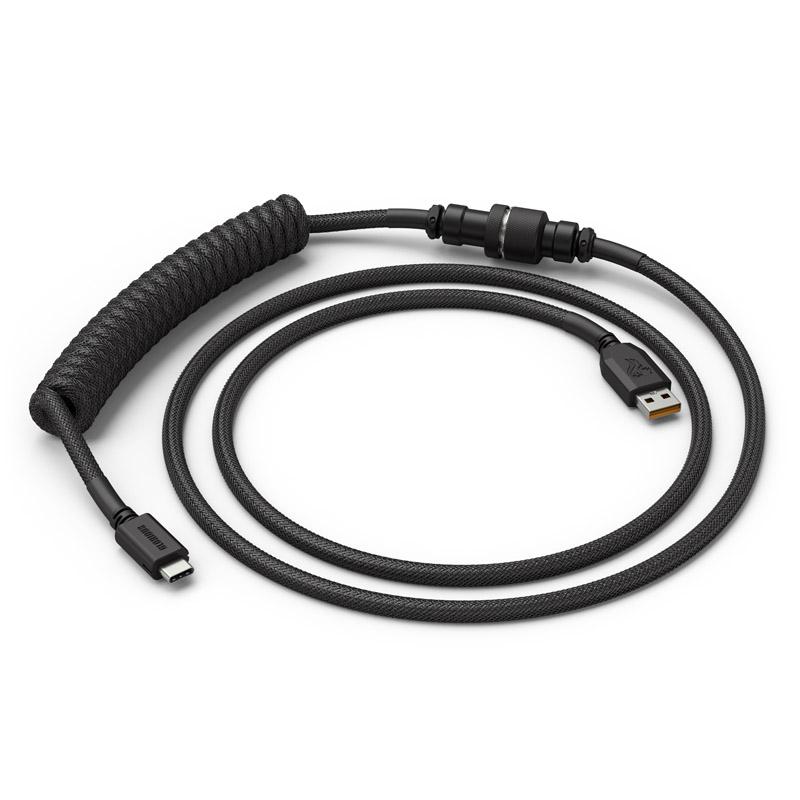 Glorious PC Gaming Race Coiled Nero 1,37 m USB tipo A, USB tipo-C (Glorious Coiled Cable USB-C to USB-A - Phantom Black [GLO-CB