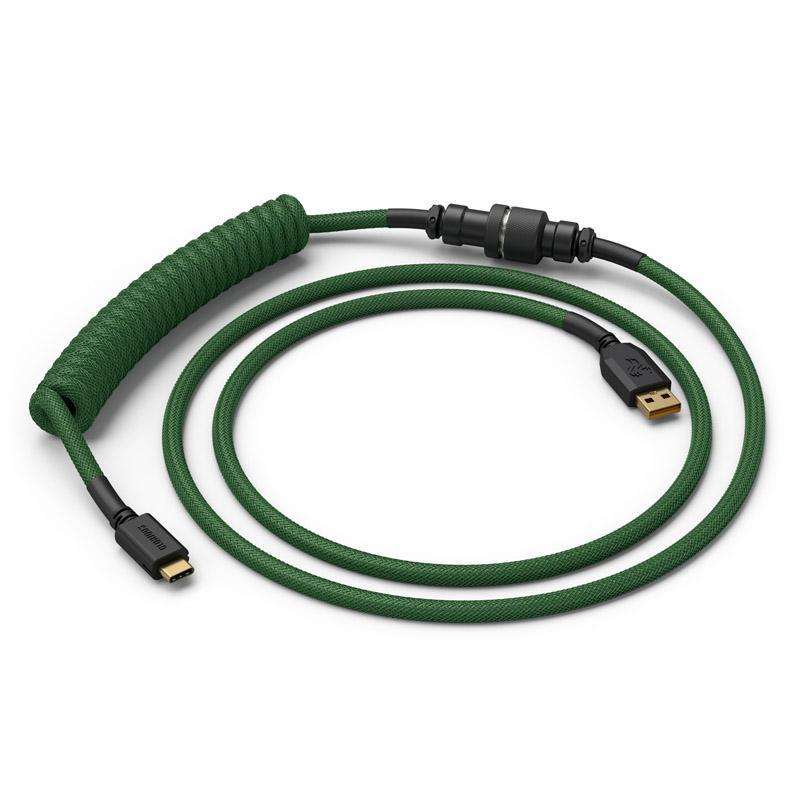 Glorious PC Gaming Race Coiled Verde 1,37 m USB tipo A, USB tipo-C (Glorious Coiled Cable USB-C to USB-A Forest Green [GLO-CBL-