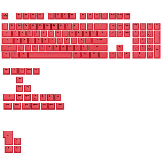 Glorious GPBT Basics KeyCaps, ANSI Layout (US), PBT, Dye Sub-Revive Red (Glo-KB-Acc-Gpbt-Ba-Red-US)