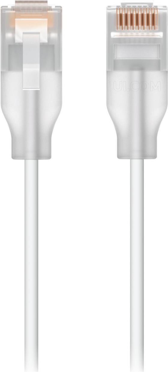 Ubiquiti UACC-Cable-Patch-EL-2M-W cavo di rete Translucent, Bianco Cat6 (Nano-thin patch cable with - 2.5 GbE support designed