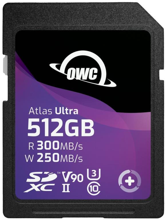 OWC Memory Card SDXC Atlas Ultra 512GB - UHS-II V90 - Fino a 300/250MBps
