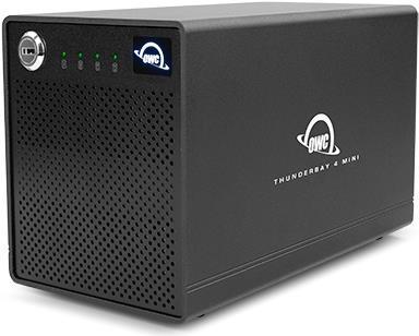 Custodia ThunderBay 4 mini nera di grado professionale a 4 unitÃ  HDD SSD Thunderbolt 3