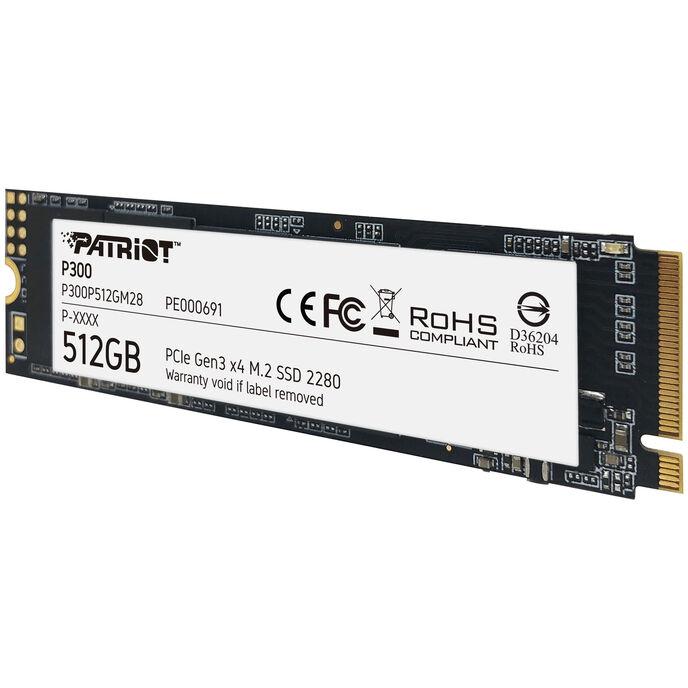SSD PATRIOT 512GB P300 M.2 2280 PCIe Gen3 x4 READ1700MB WRITE1200 MB/S - P300P512GM28