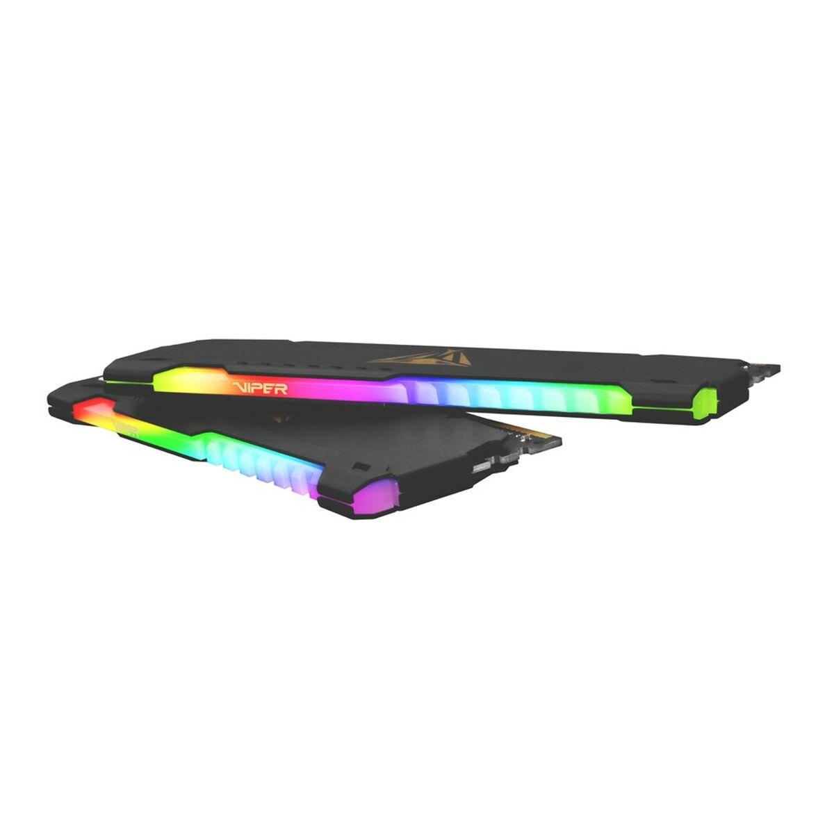 KIT DDR4 PATRIOT "VIPER STEEL RGB BLACK" 16GB (2x8GB) 3200Mhz CL16 - RGB- DUAL CHANNEL PVSR416G320C6K