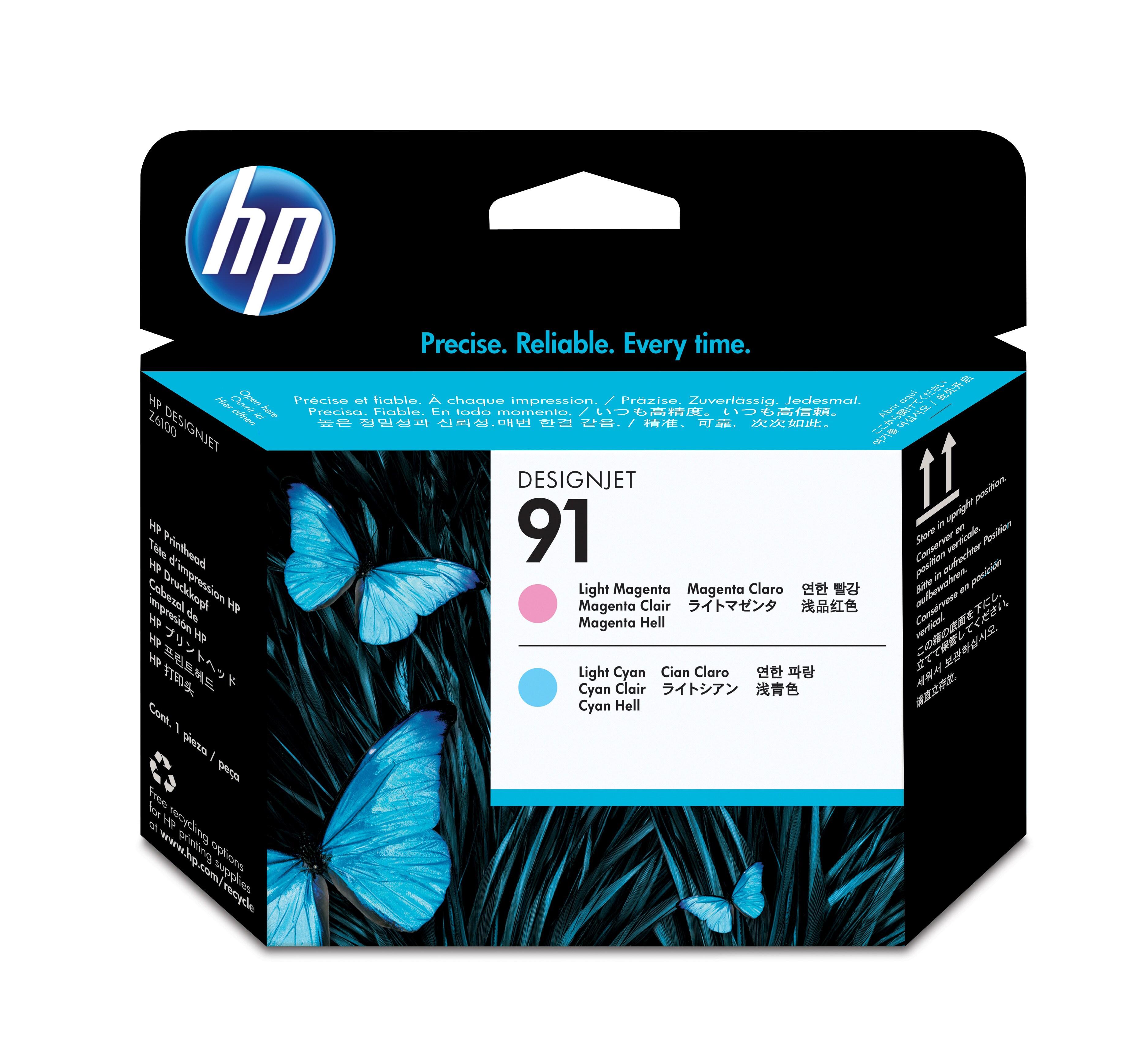 HP 91 ORIGINAL TTE D IMPRESSION MAGENTA CLAIR ET CYAN CLAIR CAPACIT STANDARD PACK DE 1