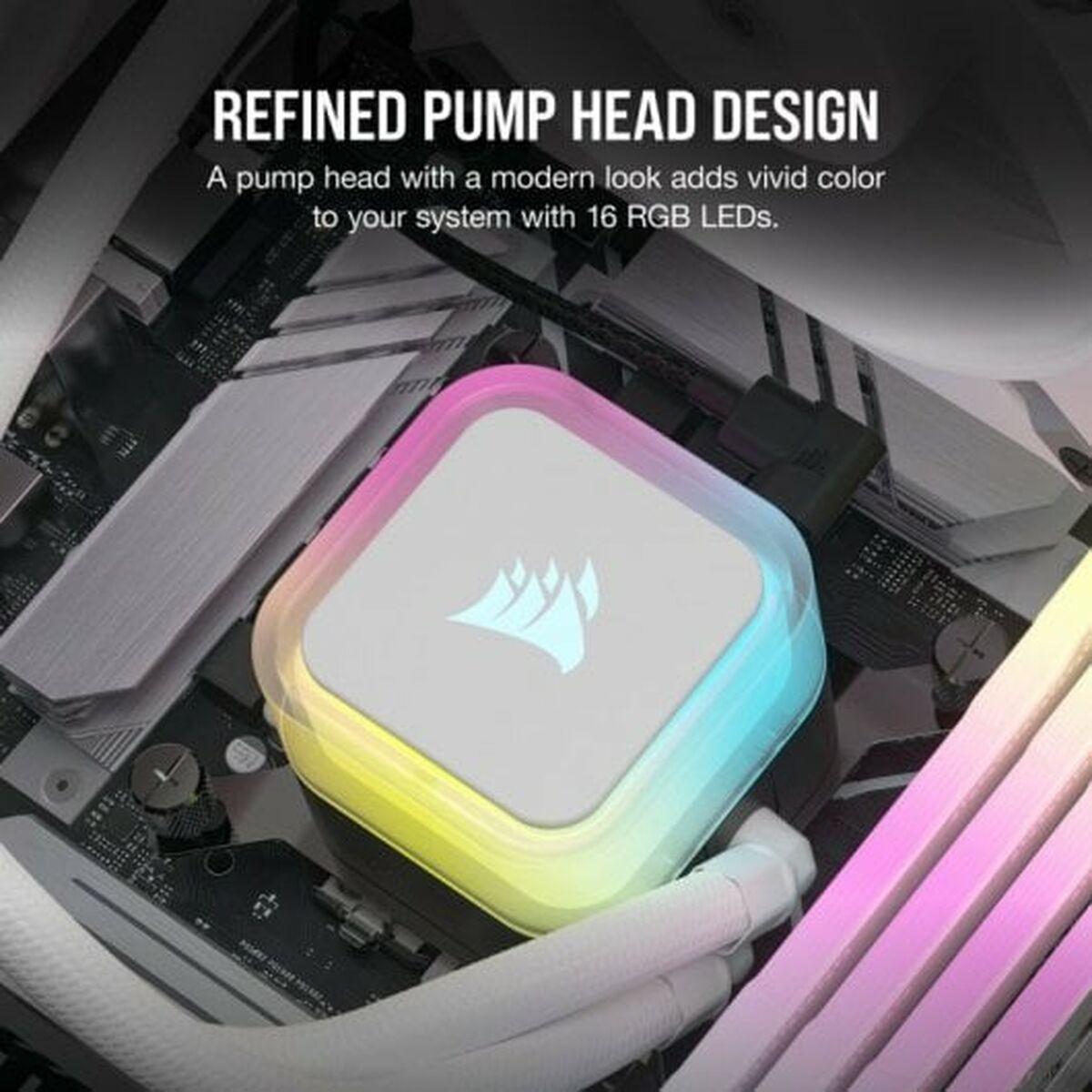 Corsair H150I ELITE Processore Raffreddatore di liquidi tutto in uno 12 cm Bianco 1 pz (CORSAIR ICUE H150I RGB ELITE LIQUID WHT)
