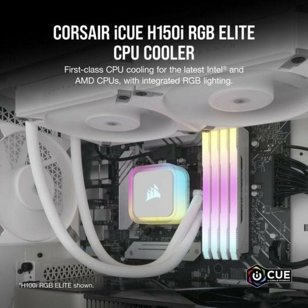 Corsair H150I ELITE Processore Raffreddatore di liquidi tutto in uno 12 cm Bianco 1 pz (CORSAIR ICUE H150I RGB ELITE LIQUID WHT)