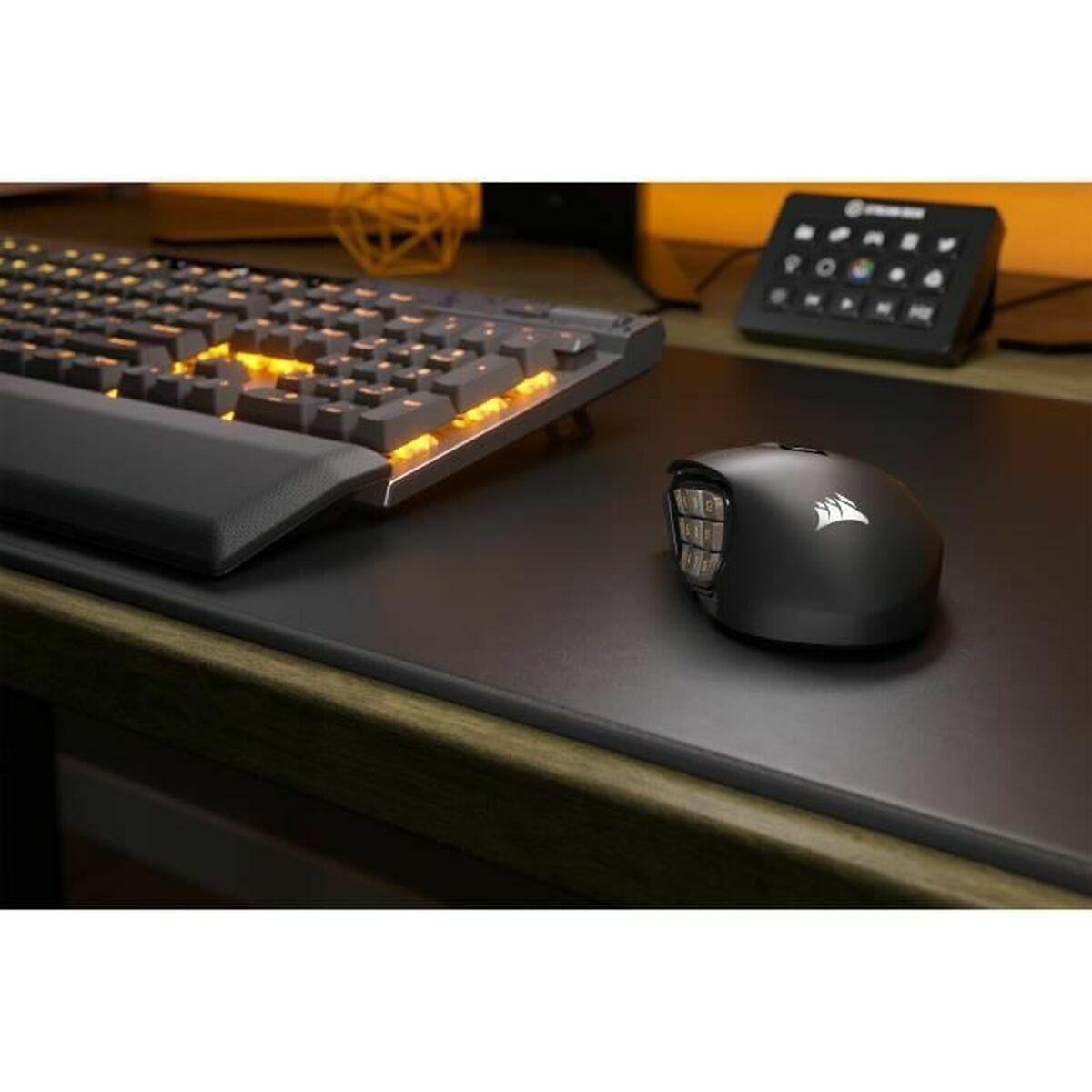 Corsair SCIMITAR ELITE WIRELESS mouse Mano destra RF Wireless + Bluetooth + USB Type-C Ottico 26000 DPI (CORSAIR SCIMITAR ELITE