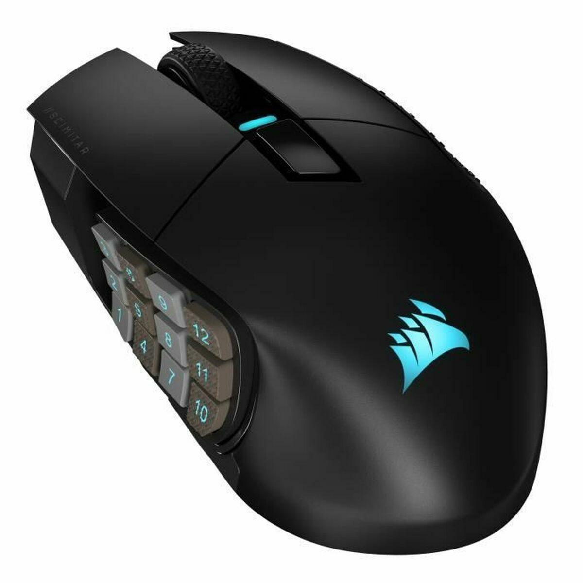 Corsair SCIMITAR ELITE WIRELESS mouse Mano destra RF Wireless + Bluetooth + USB Type-C Ottico 26000 DPI (CORSAIR SCIMITAR ELITE