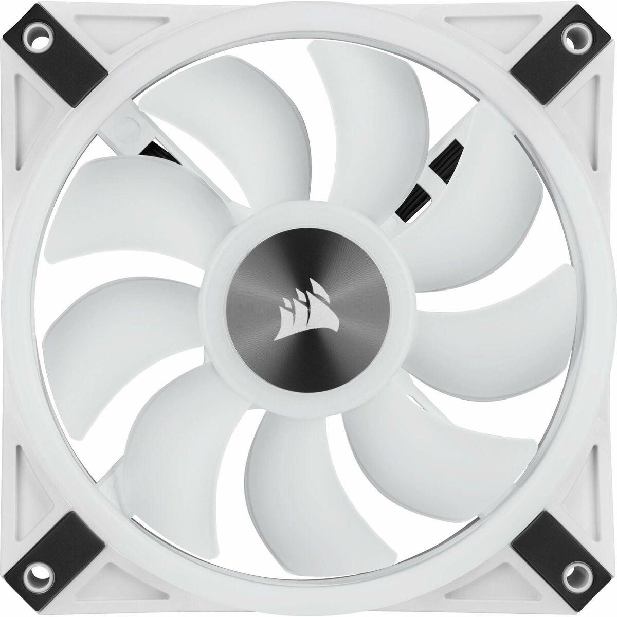 Corsair iCUE QL120 Case per computer Ventilatore 12 cm Bianco (Corsair iCUE QL120 White with Addressable RGB PWM Fan Triple Pac