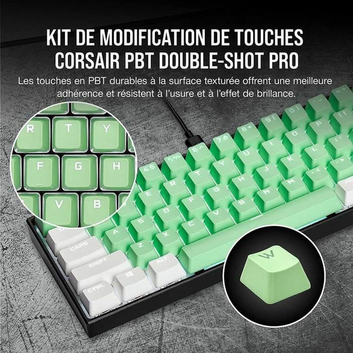 JEU DE 105 TOUCHES POUR CLAVIER CORSAIR PBT DOUBLE-SHOT PRO (VERT) AZERTY