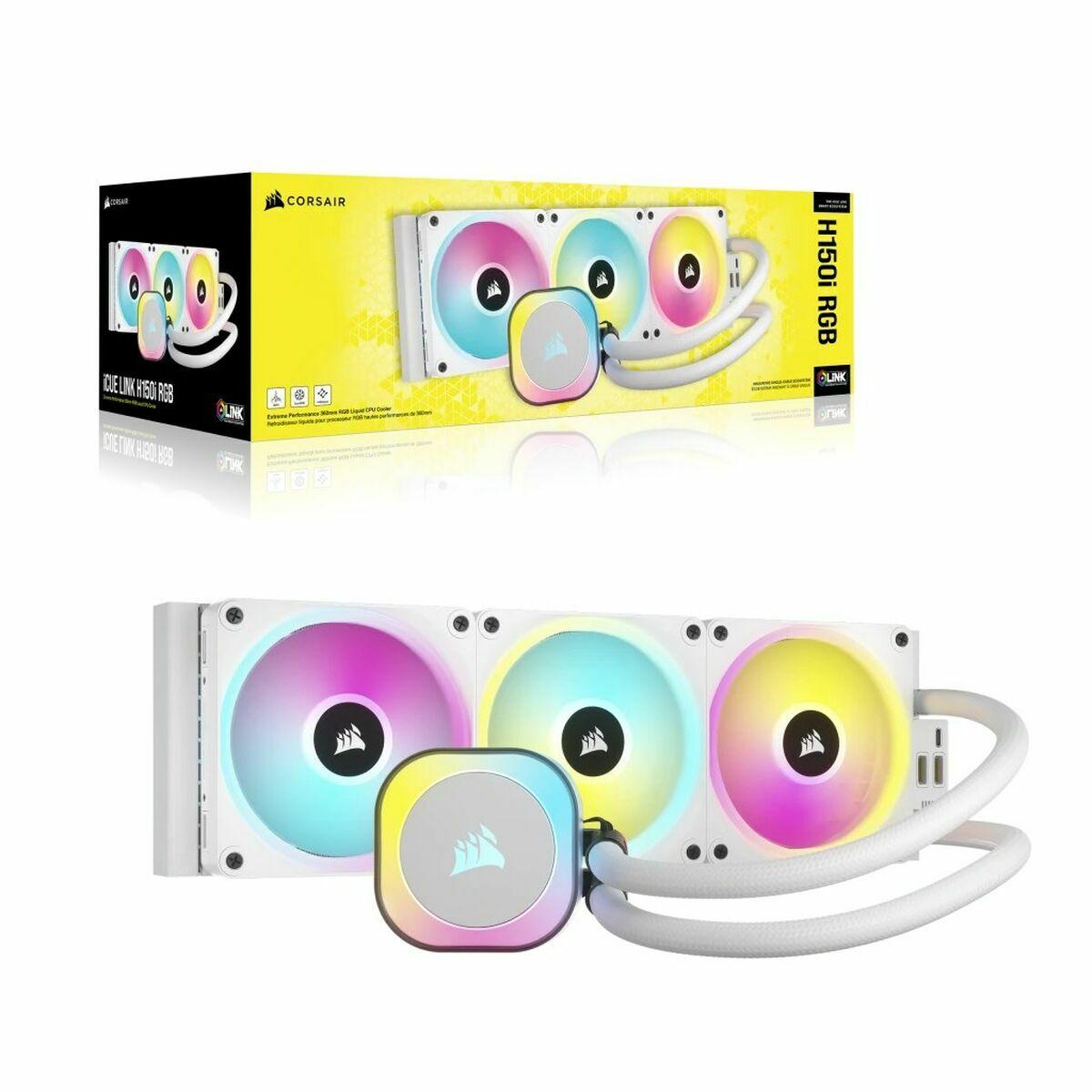 Corsair H150I Processore Liquid cooling kit 12 cm Bianco (CORSAIR ICUE LINK H150I RGB LIQUID WHT)