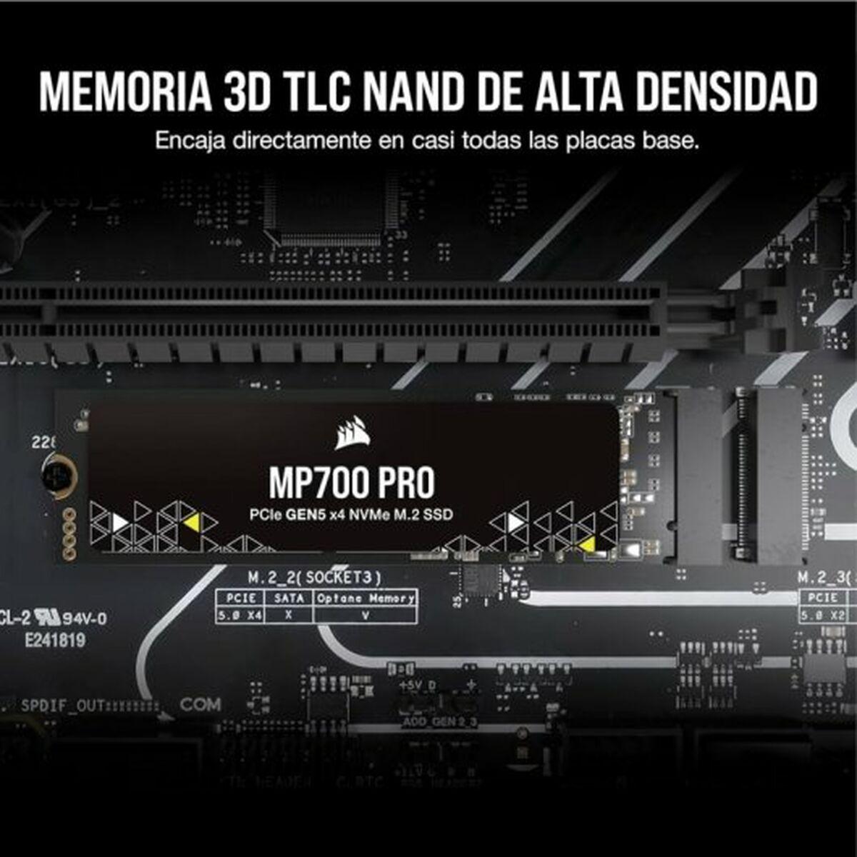Corsair MP700 PRO M.2 2 TB PCI Express 5.0 3D TLC NAND NVMe (Corsair 2TB MP700 PRO Gen5 M.2 NVMe SSD, M.2 2280, PCIe 5.0, R/W 1