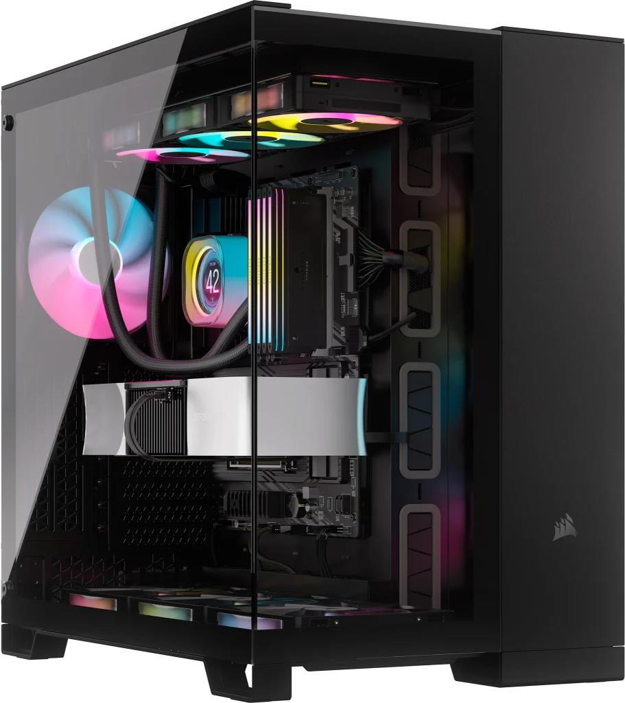 Corsair iCUE LINK 6500X RGB Midi Tower Nero (Corsair 6500X RGB iCUE Link Dual Chamber Gaming Case w/ Glass Side & Front, ATX, 3