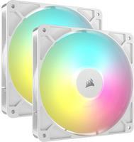 Corsair RS140 ARGB Case per computer Ventilatore 14 cm Bianco 2 pz (Corsair RS140 ARGB PWM 14cm Case Fans [2 Pack], Magnetic Do
