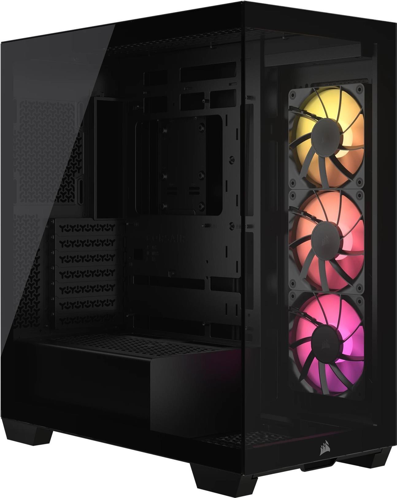 Corsair 3500X ARGB Midi Tower Nero (Corsair 3500X ARGB Gaming Case w/ Glass Side & Front E-ATX 3x ARGB Fans USB-C Asus BTF Comp