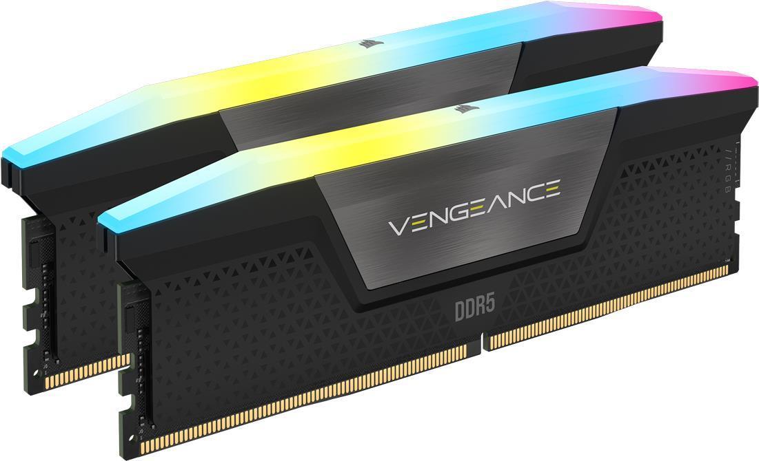 Corsair Vengeance RGB - DDR5 - Kit - 32GB: 2 x 16GB - Dimm 288 -Pin - 5600 MHz / PC5-44800 - Cl40 Black (CMH32GX5M2B5600C40)