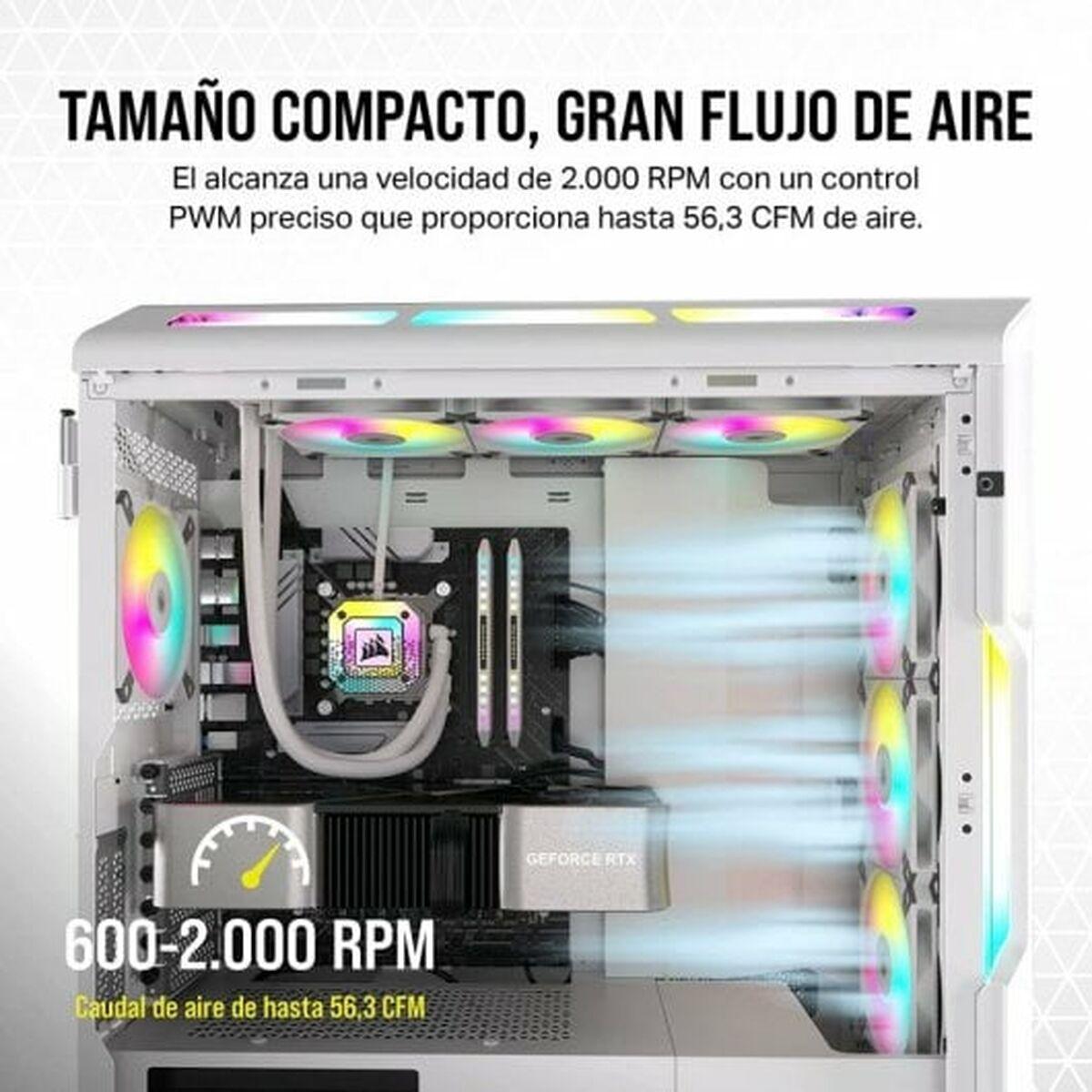 Corsair CO-9050164-WW sistema di raffreddamento per computer Case per computer Ventilatore 12 cm Bianco (Corsair AF120 RGB SLIM