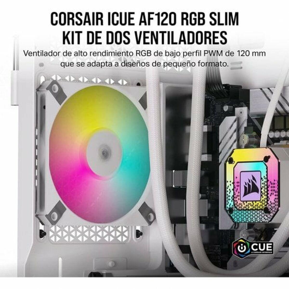 Corsair CO-9050164-WW sistema di raffreddamento per computer Case per computer Ventilatore 12 cm Bianco (Corsair AF120 RGB SLIM