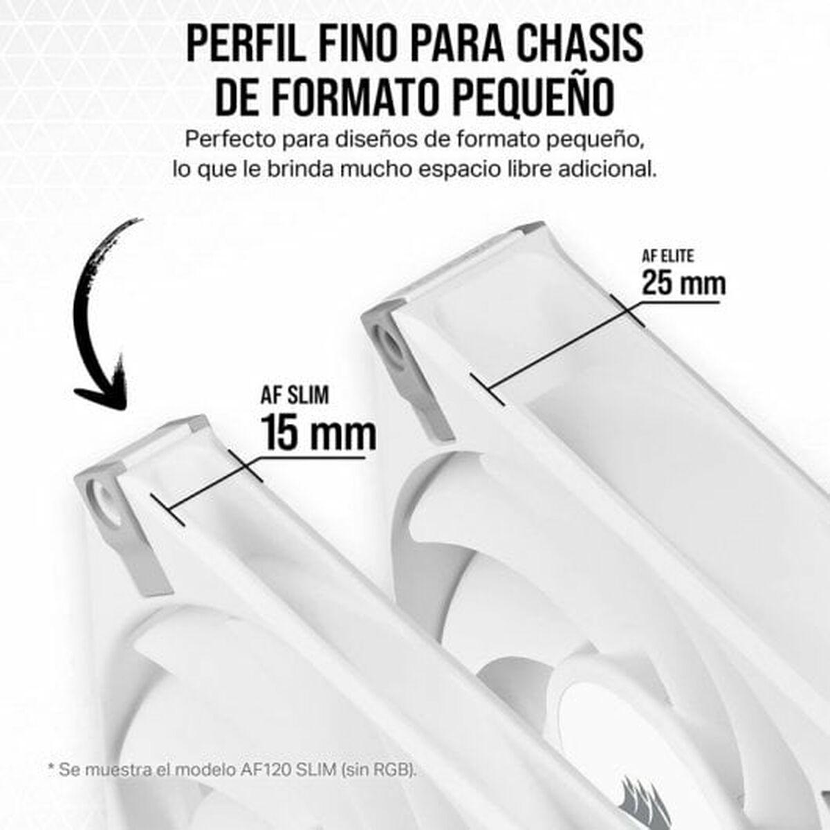Corsair CO-9050164-WW sistema di raffreddamento per computer Case per computer Ventilatore 12 cm Bianco (Corsair AF120 RGB SLIM