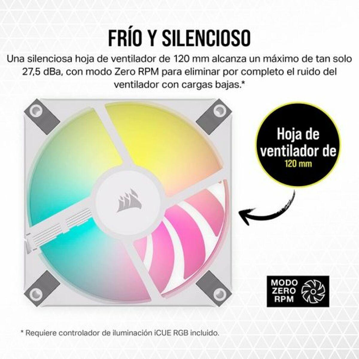 Corsair AF120 RGB Slim Case per computer Ventilatore 12 cm Bianco 2 pz (Corsair AF120 RGB SLIM 120mm RGB PWM Fan Dual Pack - Wh