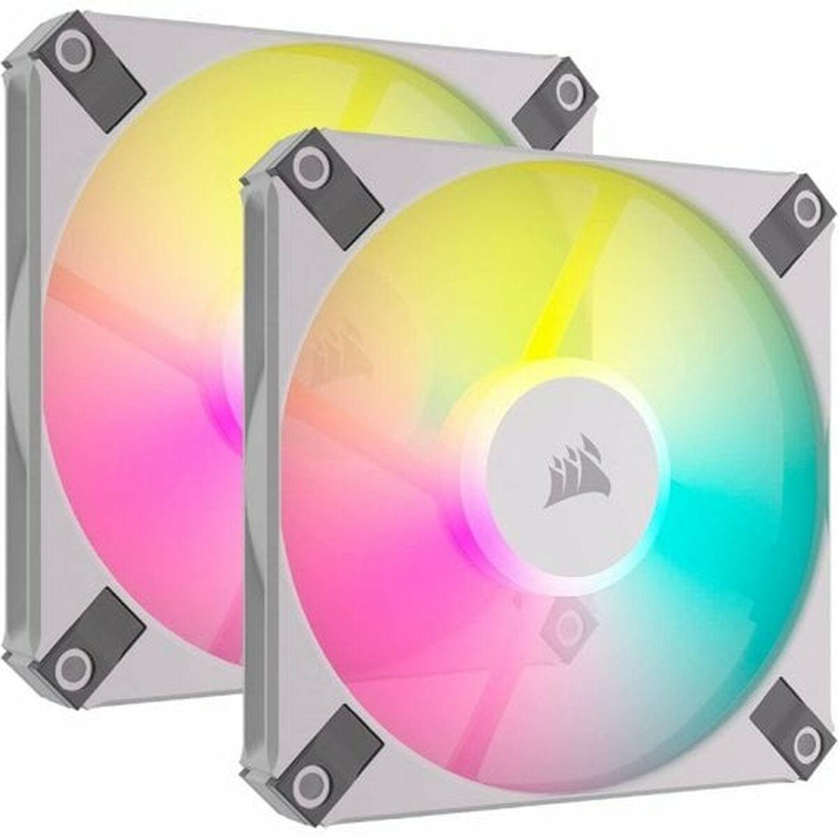 Corsair AF120 RGB Slim Case per computer Ventilatore 12 cm Bianco 2 pz (Corsair AF120 RGB SLIM 120mm RGB PWM Fan Dual Pack - Wh