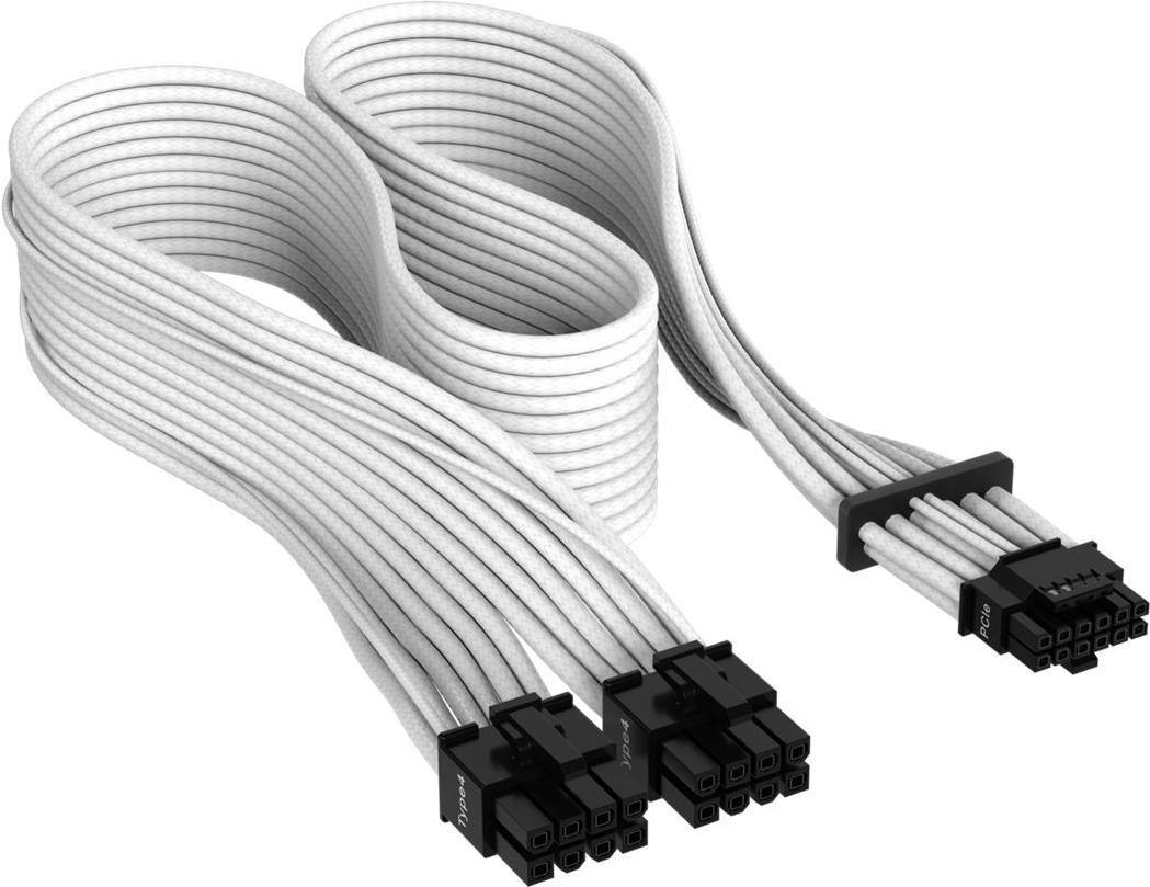 Cavo adattatore PSU PCIe 5.0 12VHPWR con maniche premium bianco 50 cm