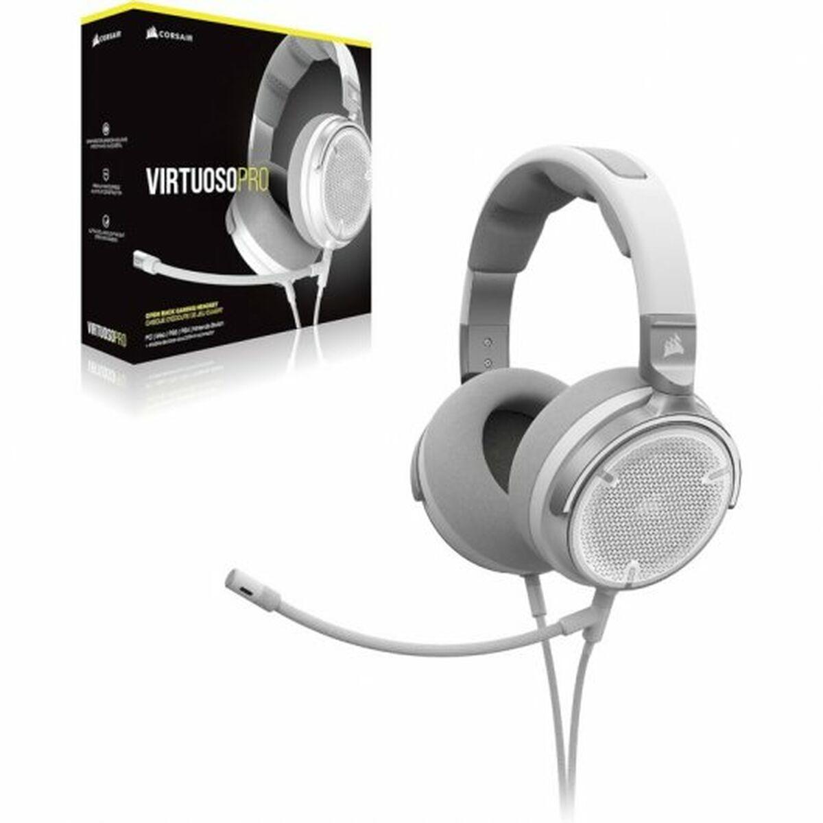 Corsair Virtuoso Pro White: cuffie per streaming/giochi con design sul retro aperto