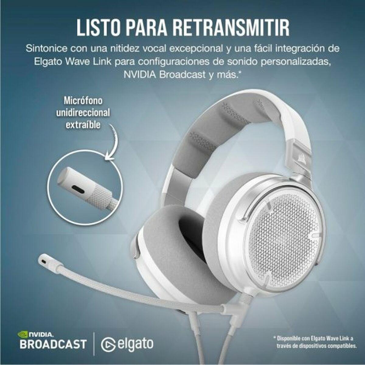 Corsair Virtuoso Pro White: cuffie per streaming/giochi con design sul retro aperto