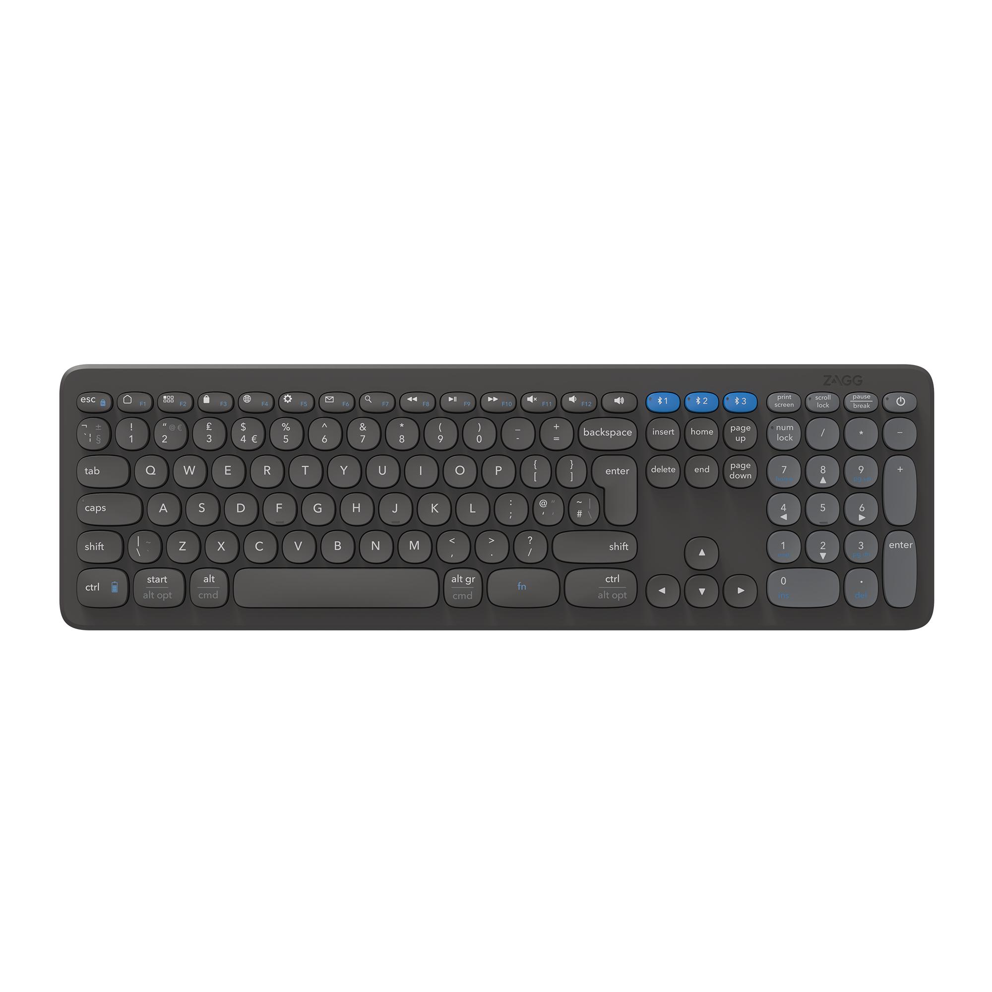 ZAGG Pro Keyboard 17 tastiera Universale Bluetooth QWERTY Danese Finlandese Islandese Norvegese Svedese Nero
