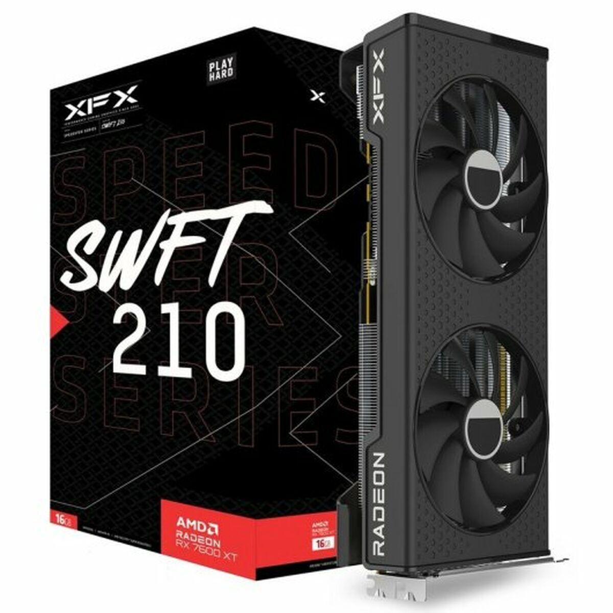 XFX SPEEDSTER SWFT 210 Radeon RX 7600 XT AMD 16 GB GDDR6 (XFX RX7600 XT Speedster SWFT210 16GB DDR6 HDMI 3 DP 2755MHz Clock)