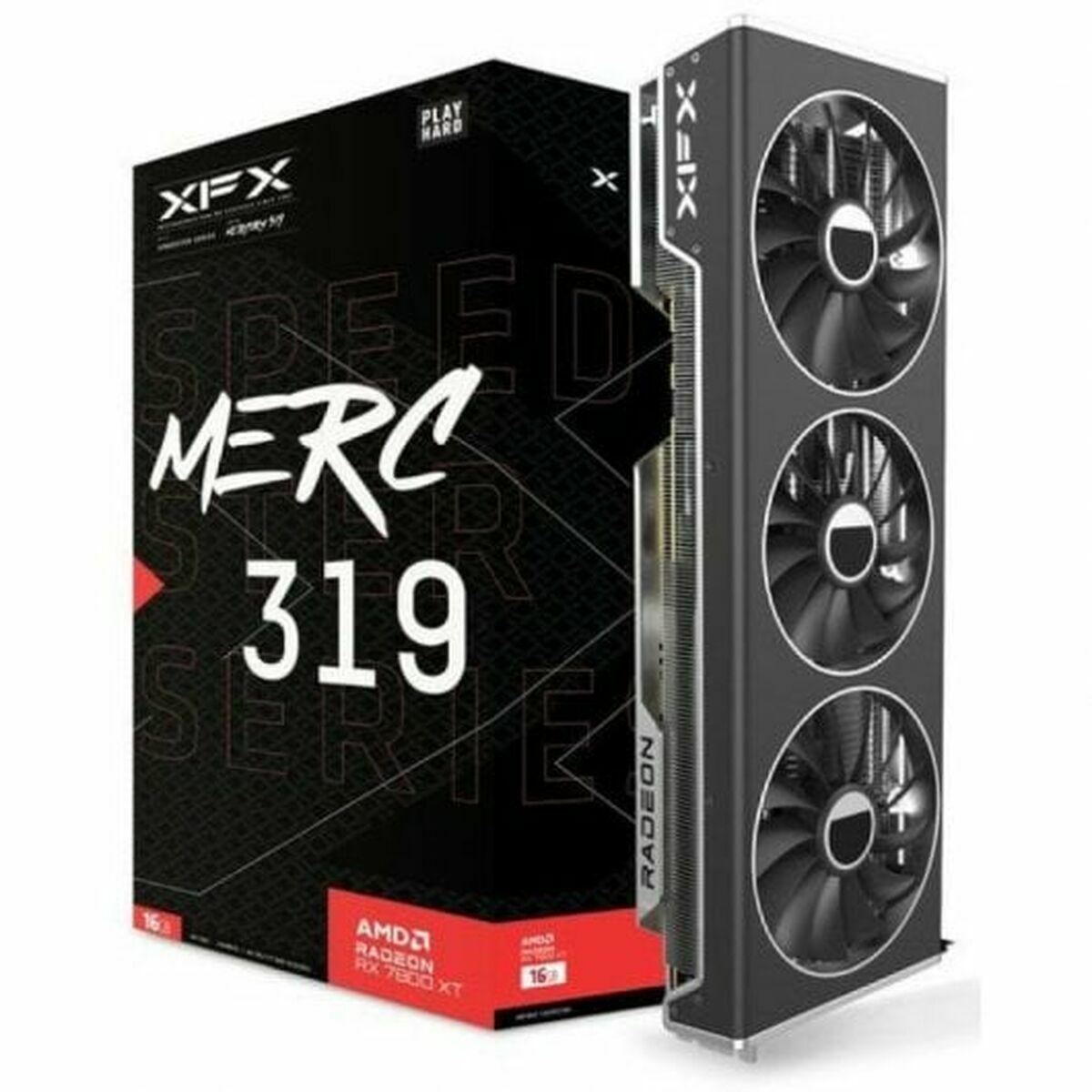 XFX Speedster MERC 319 BLACK Edition AMD Radeon RX 7800 XT 16 GB GDDR6 (XFX RX7800 XT Speedster MERC319 Black 16GB DDR6 HDMI 3