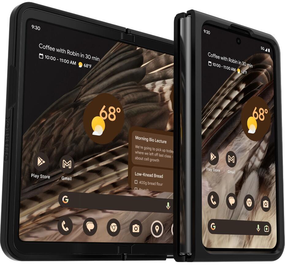 OtterBox Thin Flex Series - Cover per cellulare - antimicrobica - policarbonato gomma sintetica - nero - per Google Pixel Fold