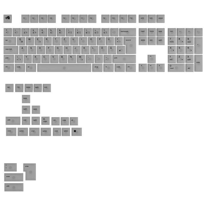 Glorious PC Gace Gace Polychroma V2 KeyCaps ANSI Layout DE Policarbonato UV Stampa UV (GLO-KB-ACC-KC-PC-Poly-De)