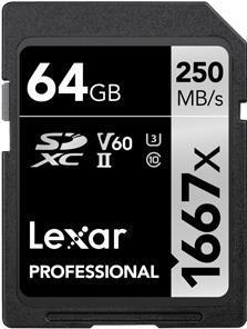 Lexar SDXC 64GB Professional 1667X UHS-II U3