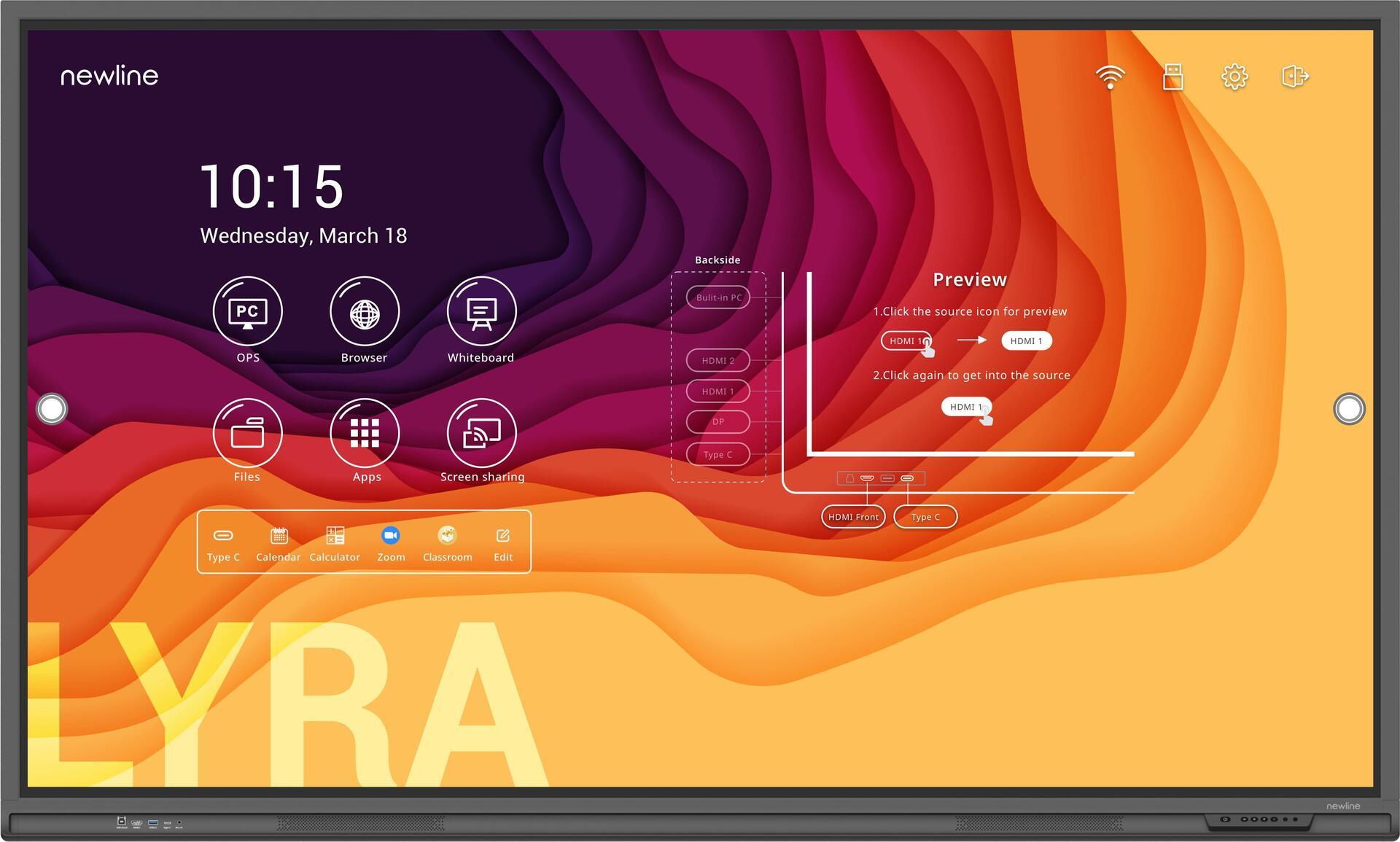 NEWLINE TT-8623QAS Whiteboard interattiva 2,18 m (86 ") 3840 x 2160 pixel touchscreen nero (TT-8623QAS)