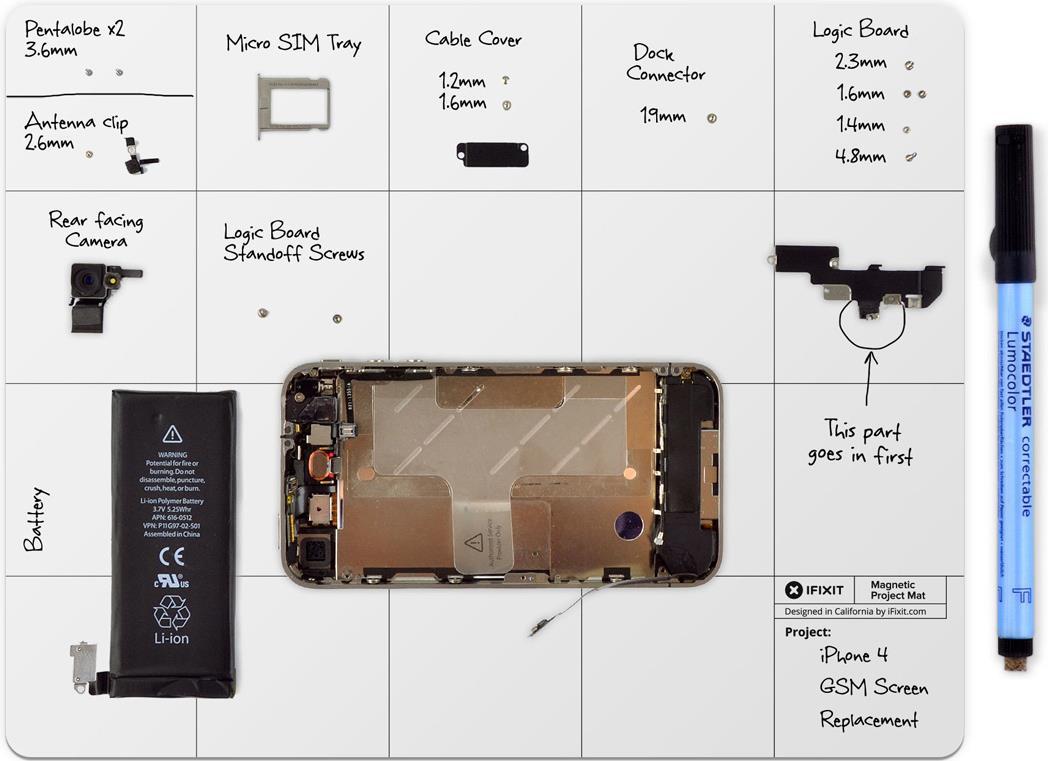 iFixit EU145167-4 strumento di riparazione di dispositivi elettronici 1 strumenti (Pro Magnetic Project Mat - Magnetic mat, Mob